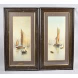 A Pair of Framed Garman Morris Prints, Moonrise and Sunset, each 48x18cm