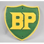 A Reproduction Cast Metal BP Shield, 33cm high