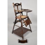 An Edwardian Cane Seated Metamorphic Child's High Chair