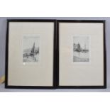 A Pair of Framed Monochrome Prints, Brixham Harbour, Each 15x10cm