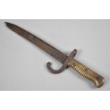 A Vintage Brass Handled Bayonet, Probably 19th Century French, Blade AF