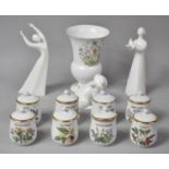 A Collection of Eight Royal Doulton Herbs and Spices Jars, Together with a Aynsley Wild Tudor