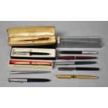 A Collection of Various Parker, Platignum and Other Vintage Pens, Ball Points etc