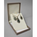 A Jewelled Suite Comprising Pendant on Chain and Pair of Matching Earrings