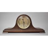 An Edwardian Oak Napoleon Hat Westminster Chime Mantle Clock, 52cm Wide