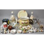 A Collection of Ceramics, Crested Ware Items, Glasswares, Table Lamps etc