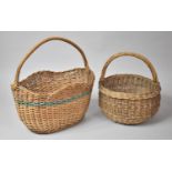 Two Vintage Wicker Shopping Baskets