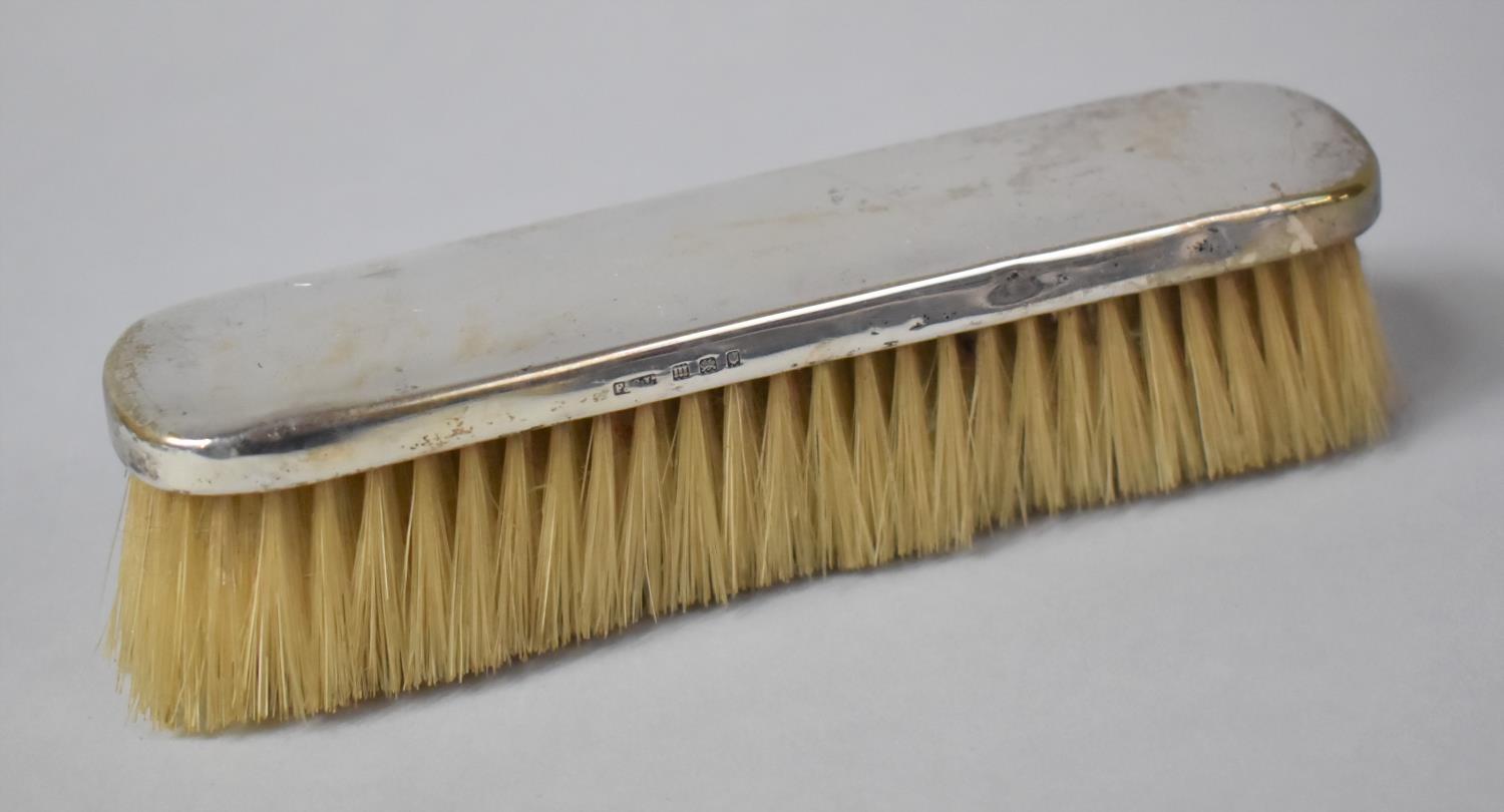 A Collection of Three Silver Mounted Dressing Table Items to Include Two Brushes and a Mirror (Glass - Image 3 of 3