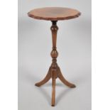 A Small Reprodux Scalloped Edge Tripod Wine Table, 53cm High