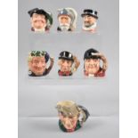 A Collection of Seven Miniature Royal Doulton Character Jugs