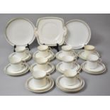 A Grimwades White Gilt and Greek Key Tea Set to comprise Two Plates, Cake Plate, Eleven Saucers,