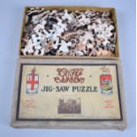 A Vintage GWR Jigsaw Puzzle, Double Sided - Exeter Cathedral and Map of GWR Rail Network, Complete