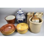 A Collection of Various Terracotta Bowls Stoneware Storage Jars, Jugs etc