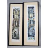A Pair of Amanda Ord Collages, Each 55x12.5cm, Venetian Façades