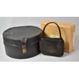 A Vintage Ladies Hat Box and Cardboard Box Containing Handbag