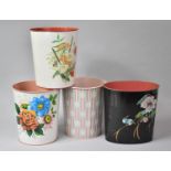 A Collection of Four Vintage Metal Waste Bins, Various Decorative Designs