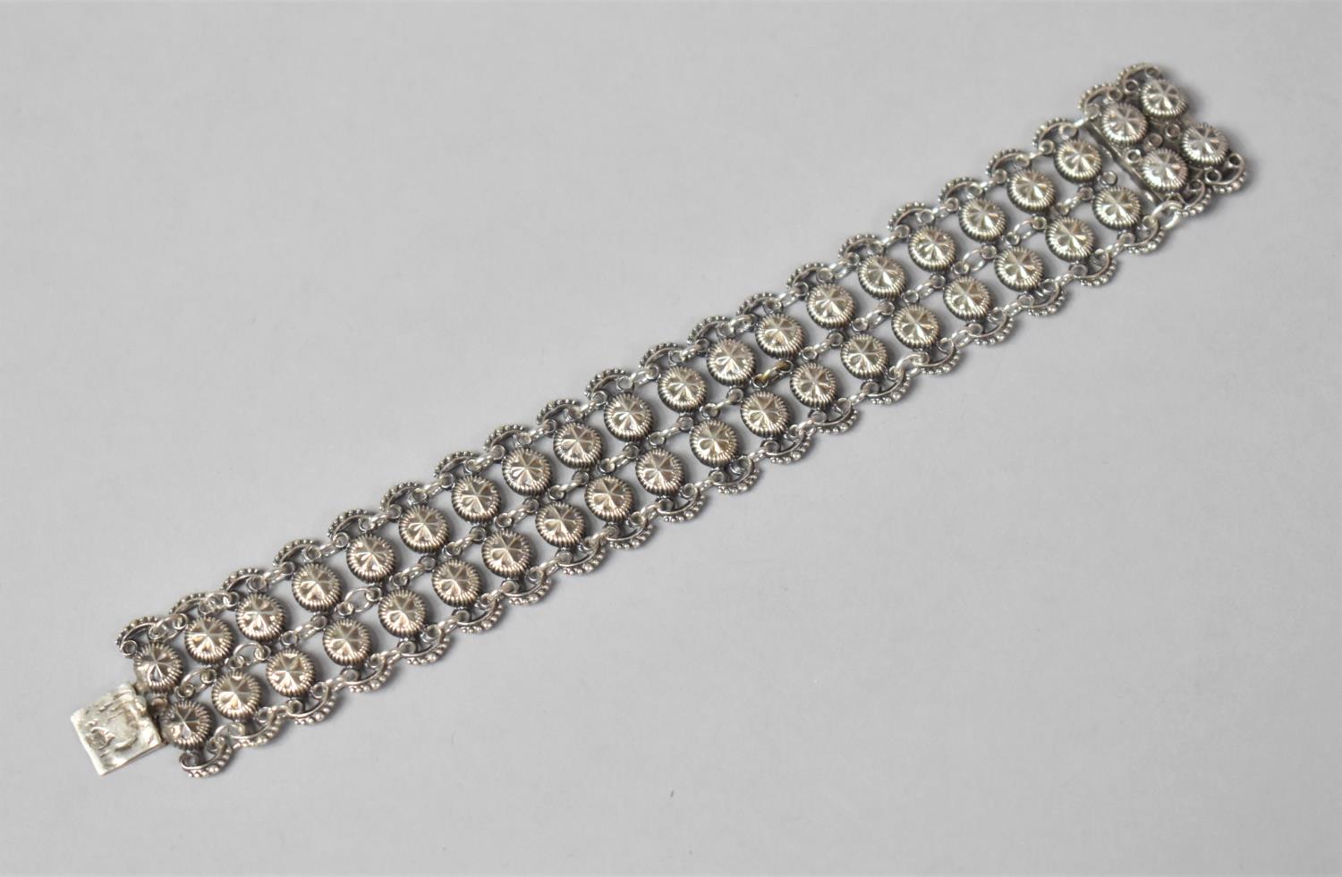 A French Silver Reticulated Bracelet, Stamped 800, 17cm long