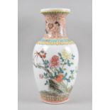 A Large Chinese Story Vase Decorated with Birds and Flowers, 36cm High