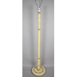 A Mid 20th Century Cream and Gilt Reeded Standard Lamp