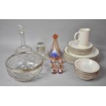 A Collection of Various Glassware to Include Sailing Boat Tot Set, Decanter etc Together with