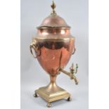 A 19th Century Copper Vase Shaped Samovar with Twin Ring Handles, 23cm high