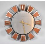 A 1970's Acctim Sunburst Clock with Battery Movement, 29cm Diameter