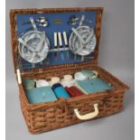 A Wicker Picnic Basket and Contents, 54cm wide