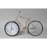 A Modern Novelty Mantle Clock in the Form of a Metal Vintage Bicycle, Battery Movement, 48cm Long