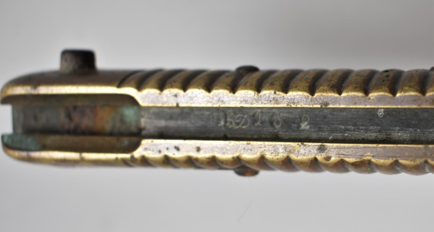 A Vintage Brass Handled Bayonet, Probably 19th Century French, Blade AF - Image 3 of 3