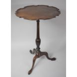 A Mid 20th Century Scalloped Edged Mahogany Circular Tripod Wine Table, 45cm Diameter