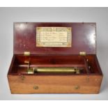A 19th Century Swiss Walnut Cased Musical Box Playing Four Airs As Listed on Hand Written Label. All