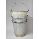 A Collection Four Vintage Galvanized Iron Buckets