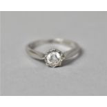 An 18ct White Gold and Diamond Solitaire Ring, 2.2gms, Size J