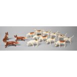 A Collection of Beswick Foxhounds, 4x2263, 3x3364, 2x3365 and1x2262 (All Second Version) Together