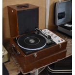 A BSR McDonald MP60 Record Player Together with a Wooden Cased Speaker