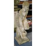 A Reconstituted Stone Garden Figure of Classical Maiden, 90cm high