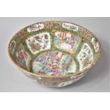 A Large 19th Century Chinese Canton Punch Bowl, in the Famille Rose Palette Having Figural and