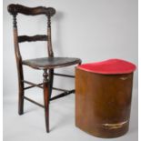 A Late/Early 20th Century Side Chair and Demi Lune Box Stool
