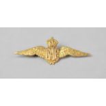 A 9ct Gold Early 20th Century RAF Sweetheart Brooch. 4.5cm Wide, 2.2g