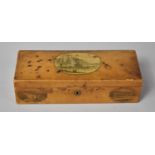 A Late 19th/Early 20th Century Mauchline Ware Glove Box, The Hinged Lid Decorated with Tower of