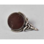A Victorian Bloodstone and Carnelian Fob in White Metal