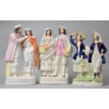 Three 19th Century Staffordshire Pottery Figure Groups, the Orange Sewers, Prodigals Return,