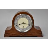 An Art Deco Oak Cased Mantle Clock with Westminster Chime Movement by Garrard with Key and in