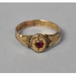 A Victorian 9ct Gold and Garnet Gypsy Style Ring (Has Been Resized) Chester 1896