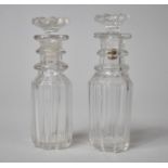 A Pair of Georgian Cut Glass Scent Bottles, 11cm high