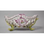 A Late 19th Century Meissen Porcelain Pierced Basket (Losses to Both Handles and Glued Foot) Under