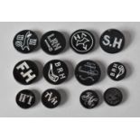 A Collection of Twelve Vintage Black Field Coat Hunting Buttons
