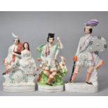 Three 19th Century Staffordshire Pottery Figures of Scottish Highland Interest, Figure of Scottish