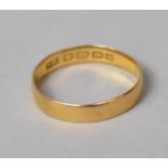 A 22ct Gold Wedding Band, Birmingham Hallmark, Size Q