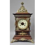 A Late 19th Century German Ormolu Mounted Bracket Clock with White Enamel Chapter ring and Eight Day